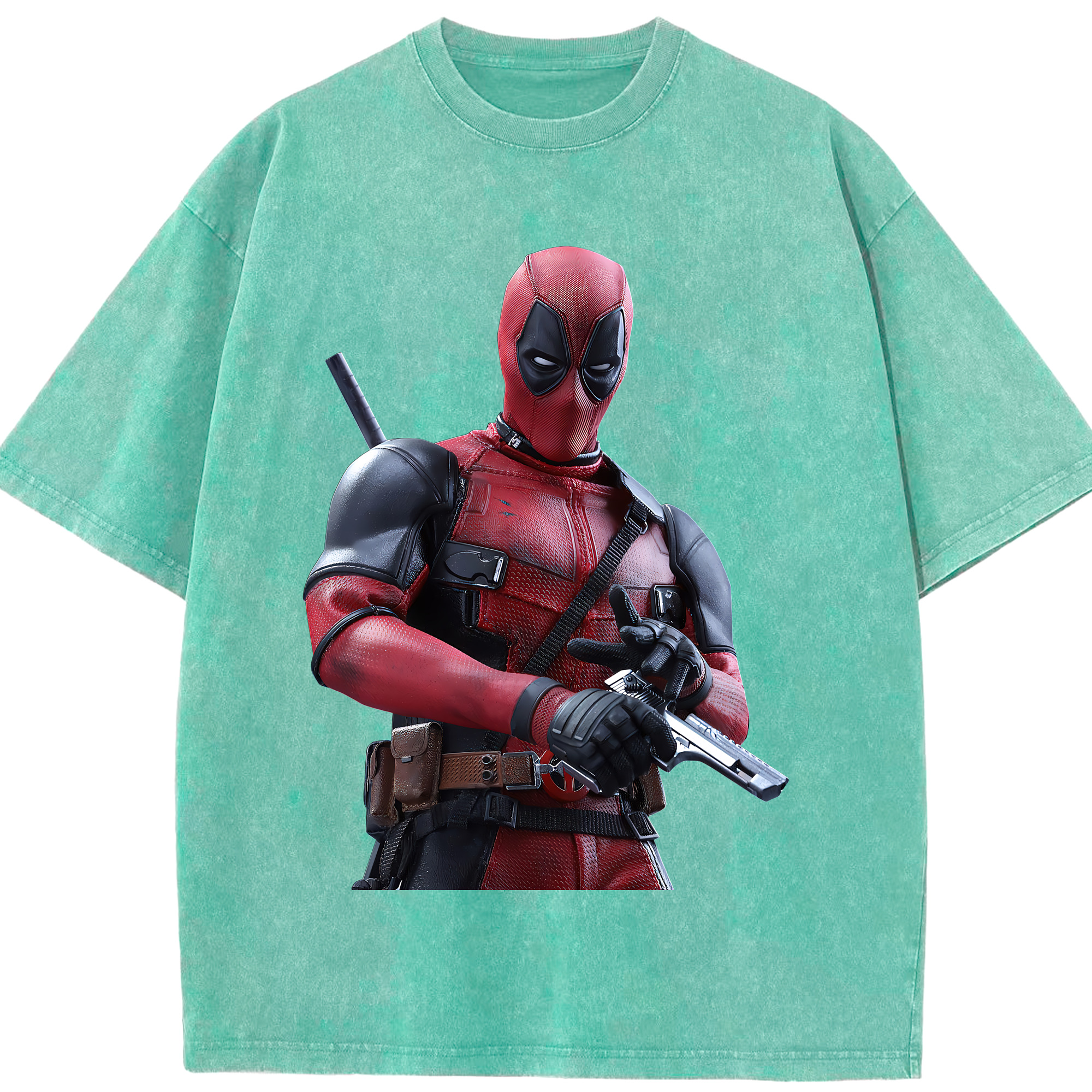 （画像用） Deadpool デッドプール 綿100% ヴィンテージ風 半袖Tシャツ（フロントプリント）